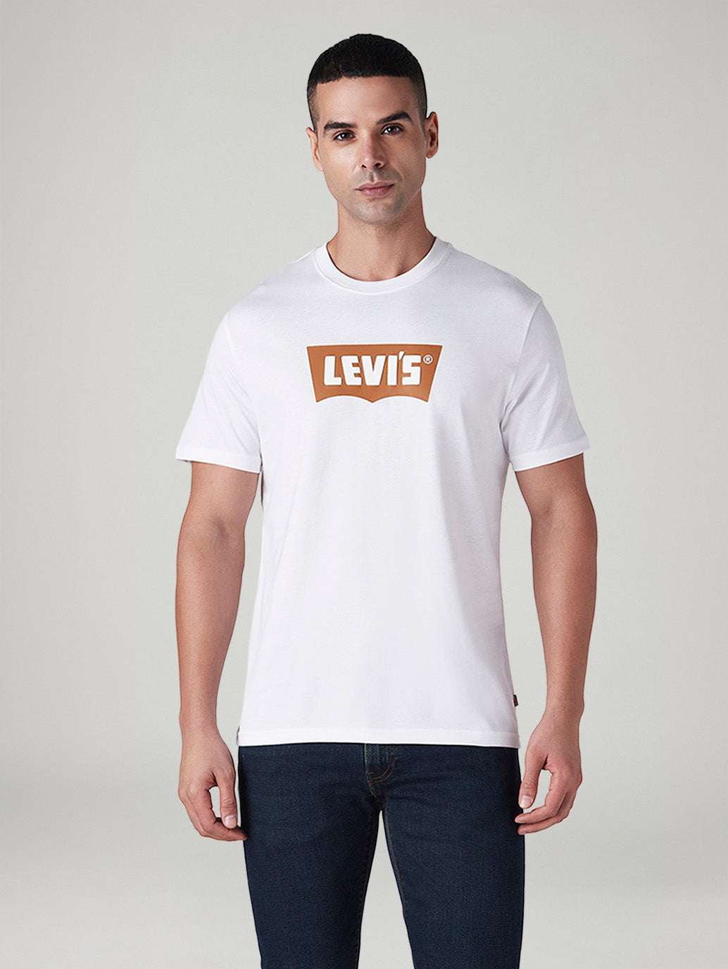 Men's Logo Printed Slim Fit Jersey T-Shirt - Front View