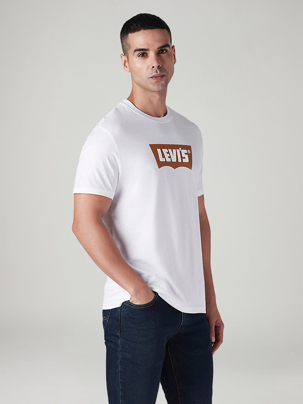 Men's Logo Printed Slim Fit Jersey T-Shirt - Side View