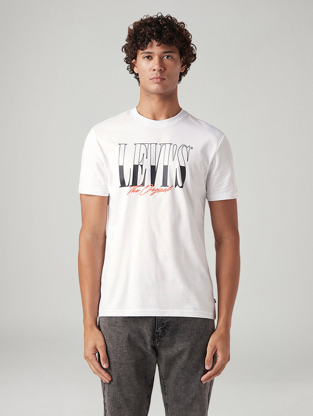 Men's Logo Printed Slim Fit T-Shirt - Front View