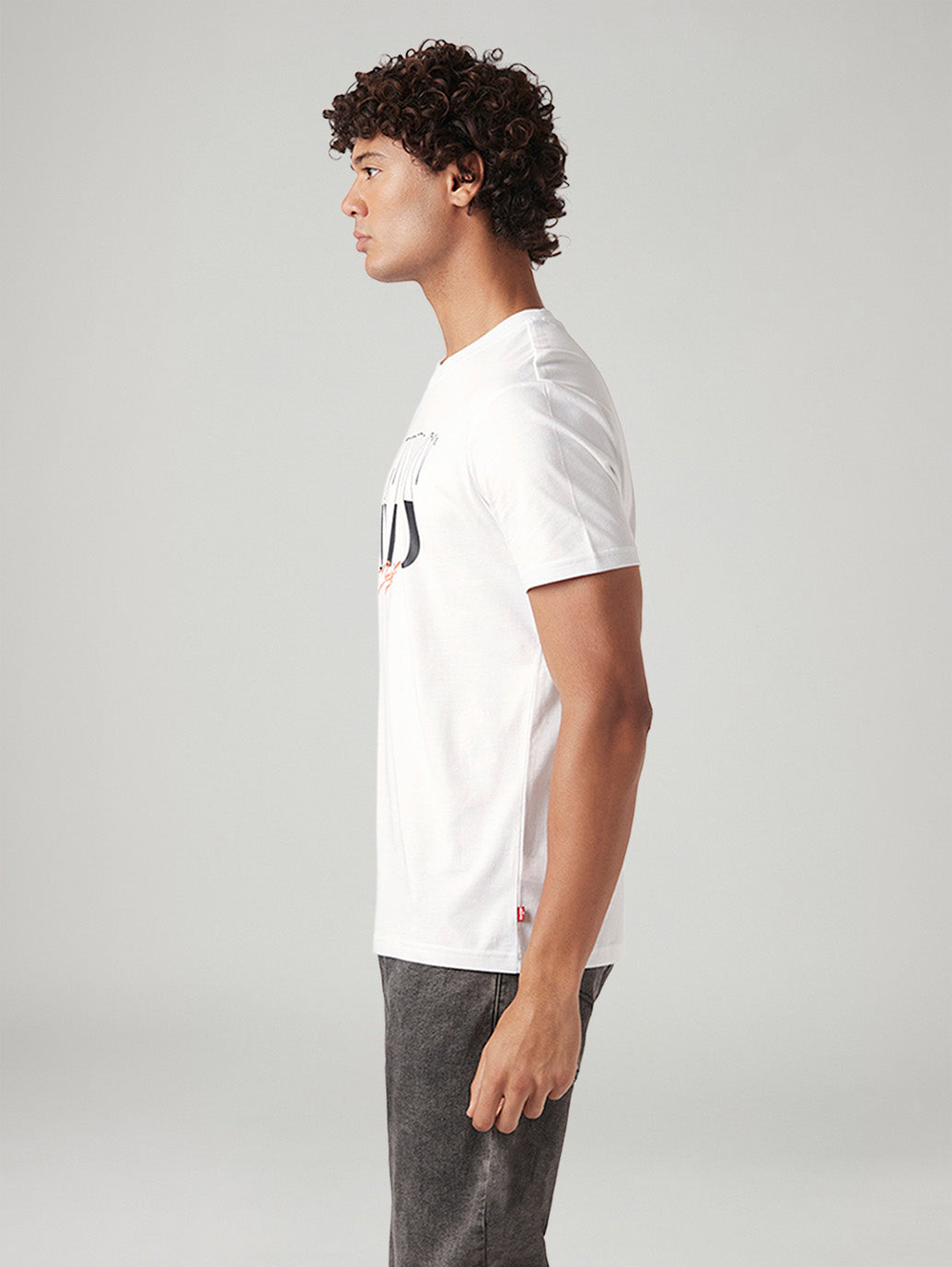 Men's Logo Printed Slim Fit T-Shirt - Side View