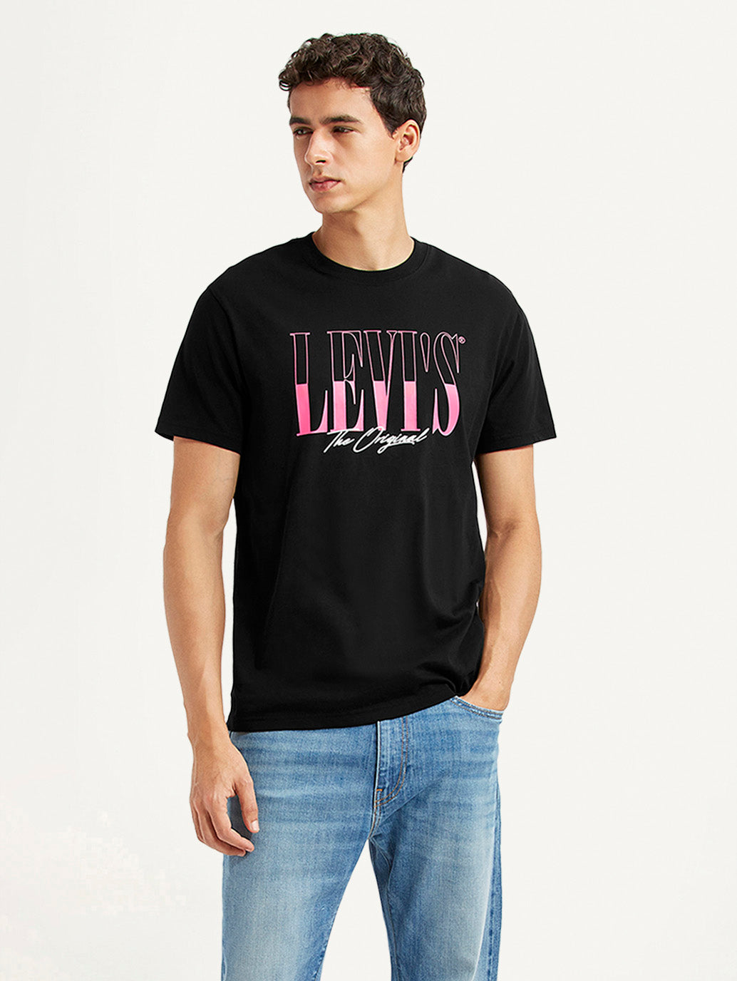 Men's Brand Logo Black Slim Fit T-shirt - Styleshot View