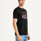 Men's Brand Logo Black Slim Fit T-shirt - Side View