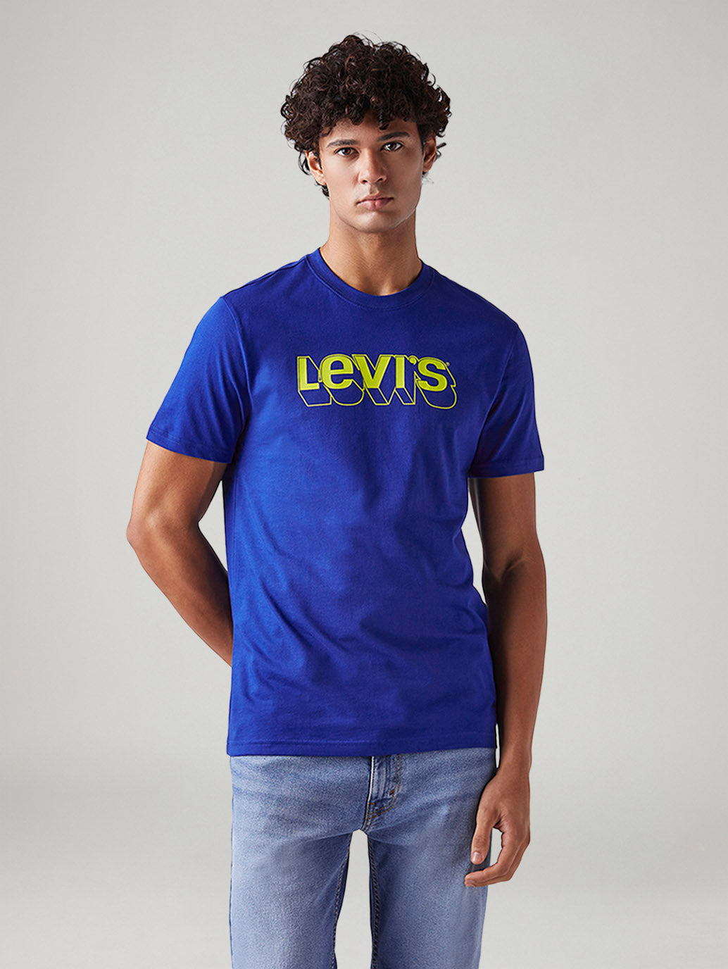 Men's Logo Printed Slim Fit T-Shirt - Front View