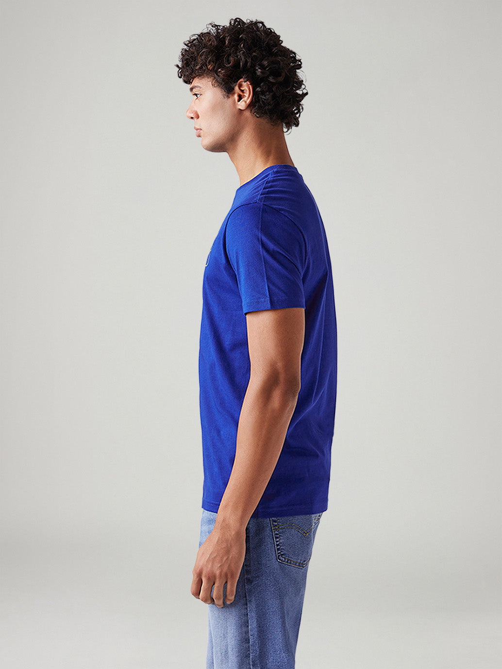 Men's Logo Printed Slim Fit T-Shirt - Side View