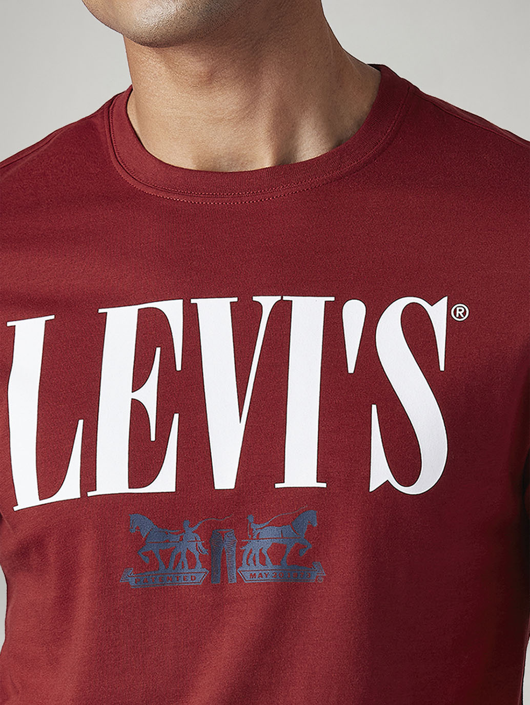 Men's Logo Printed Slim Fit T-Shirt - Detail View