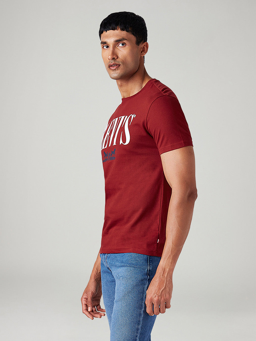 Men's Logo Printed Slim Fit T-Shirt - Side View