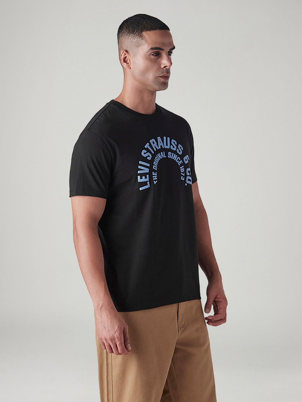 Men's Graphic Print Slim Fit T-Shirt - Side View
