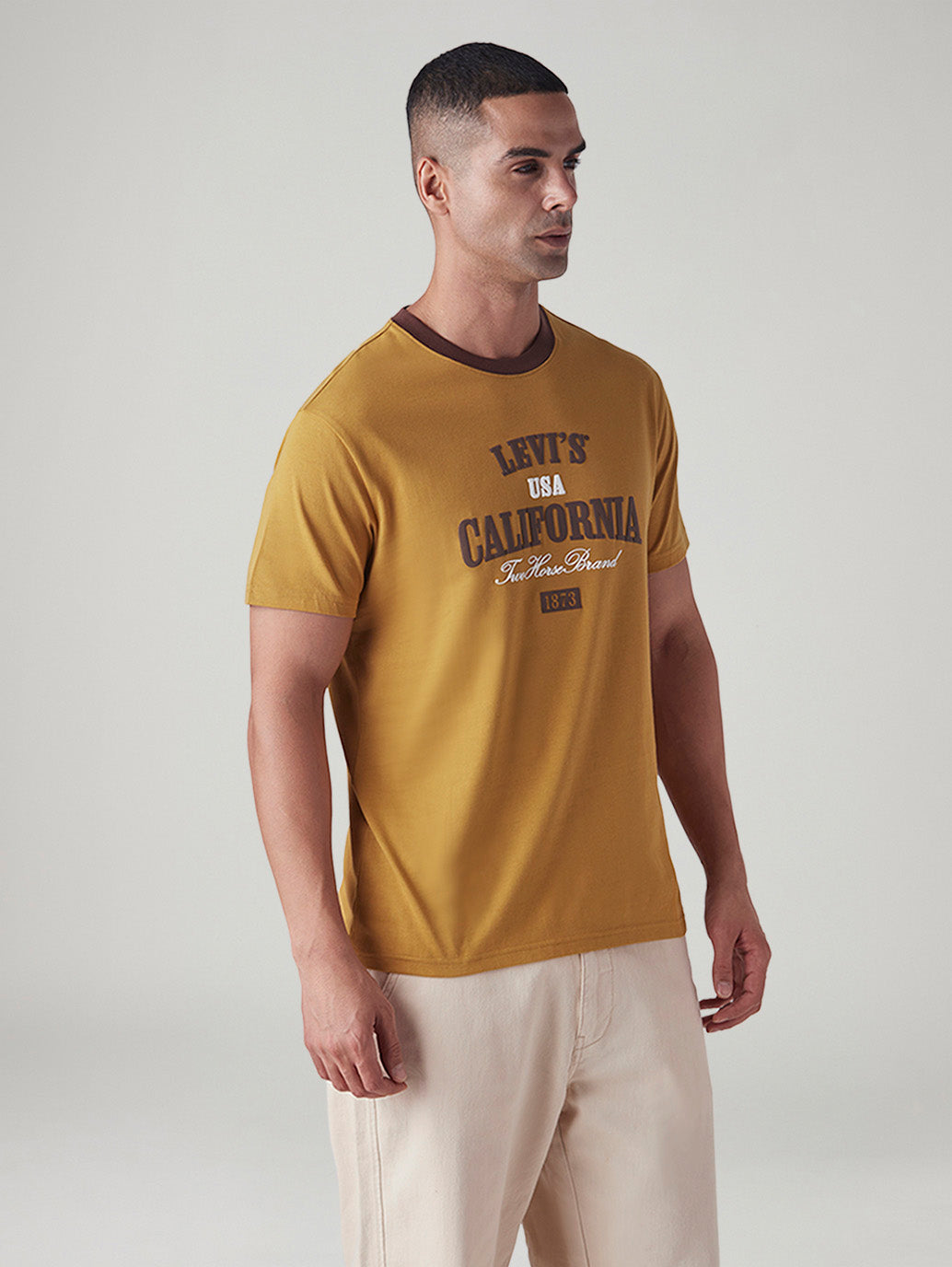Men's Graphic Print Slim Fit T-Shirt - Side View