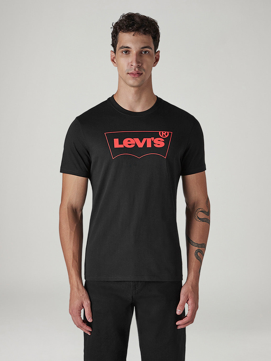 Men's Solid Round Neck Slim Fit Jersey T-Shirt - Front View