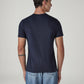 Men's Solid Round Neck Slim Fit Jersey T-Shirt - Back View