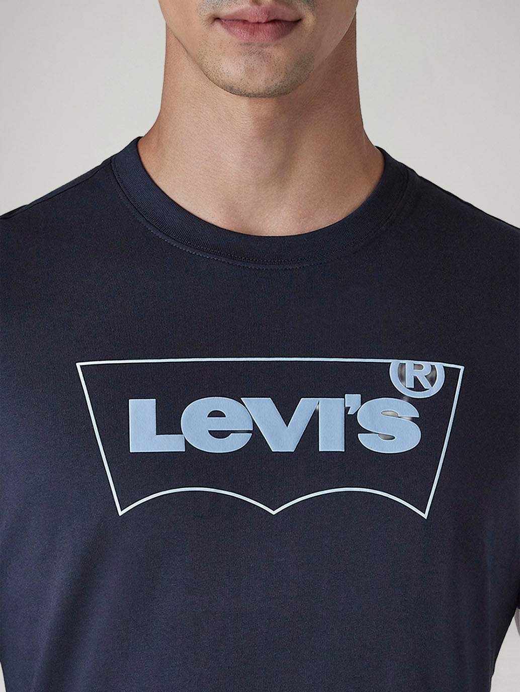 Men's Solid Round Neck Slim Fit Jersey T-Shirt - Detail View
