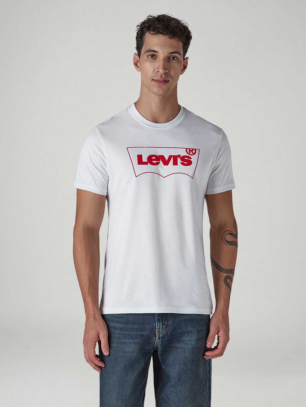 Men's Solid Round Neck Slim Fit Jersey T-Shirt - Front View