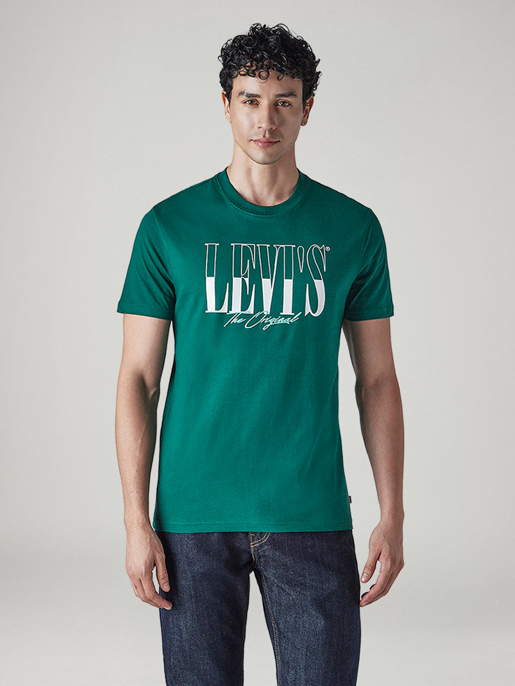 Men's Typography Printed Slim Fit Jersey T-Shirt - Front View
