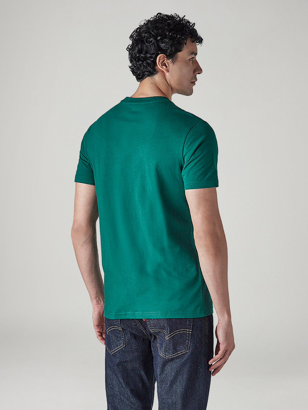 Men's Typography Printed Slim Fit Jersey T-Shirt - Back View