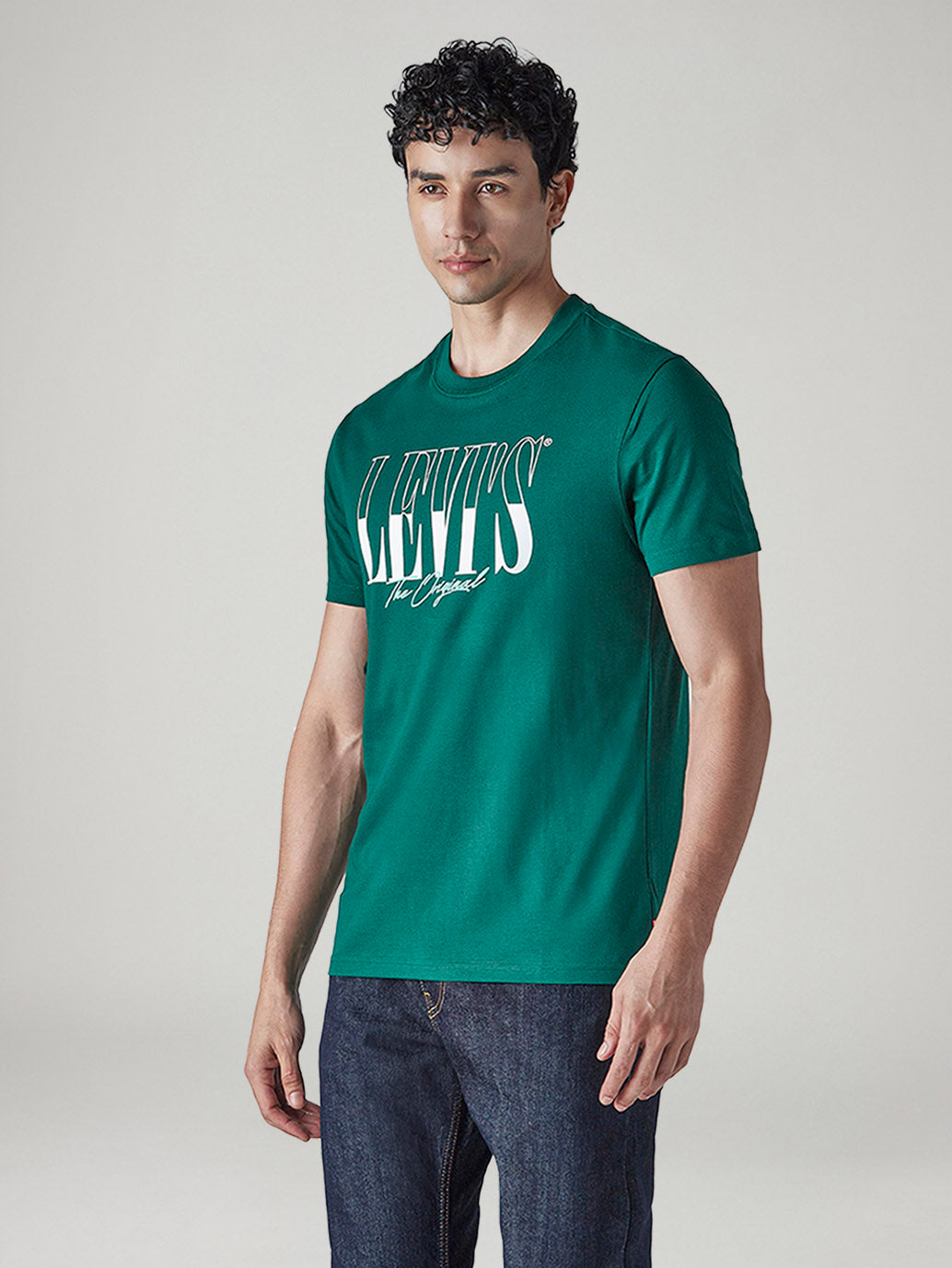 Men's Typography Printed Slim Fit Jersey T-Shirt - Side View