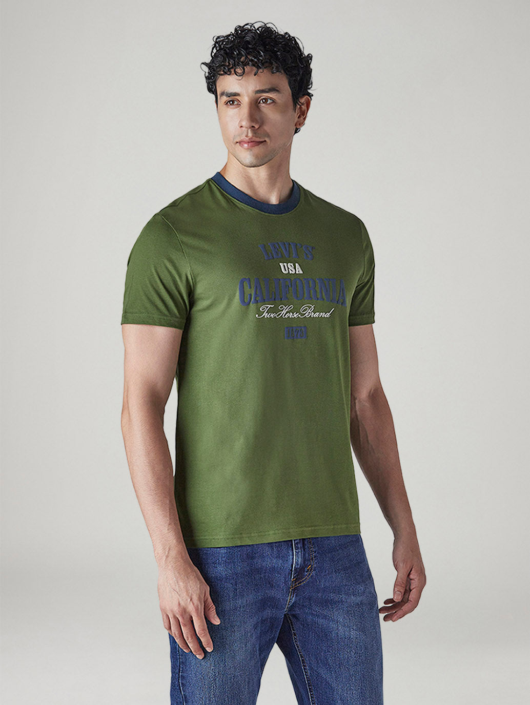 Men's Typography Printed Slim Fit Jersey T-Shirt - Side View