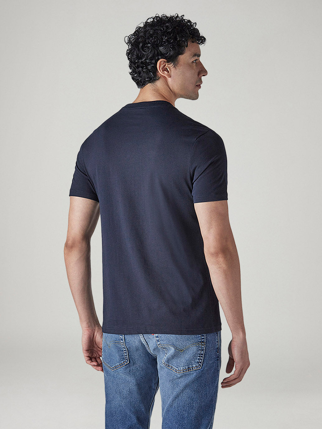 Men's Typography Printed Slim Fit Jersey T-Shirt - Back View