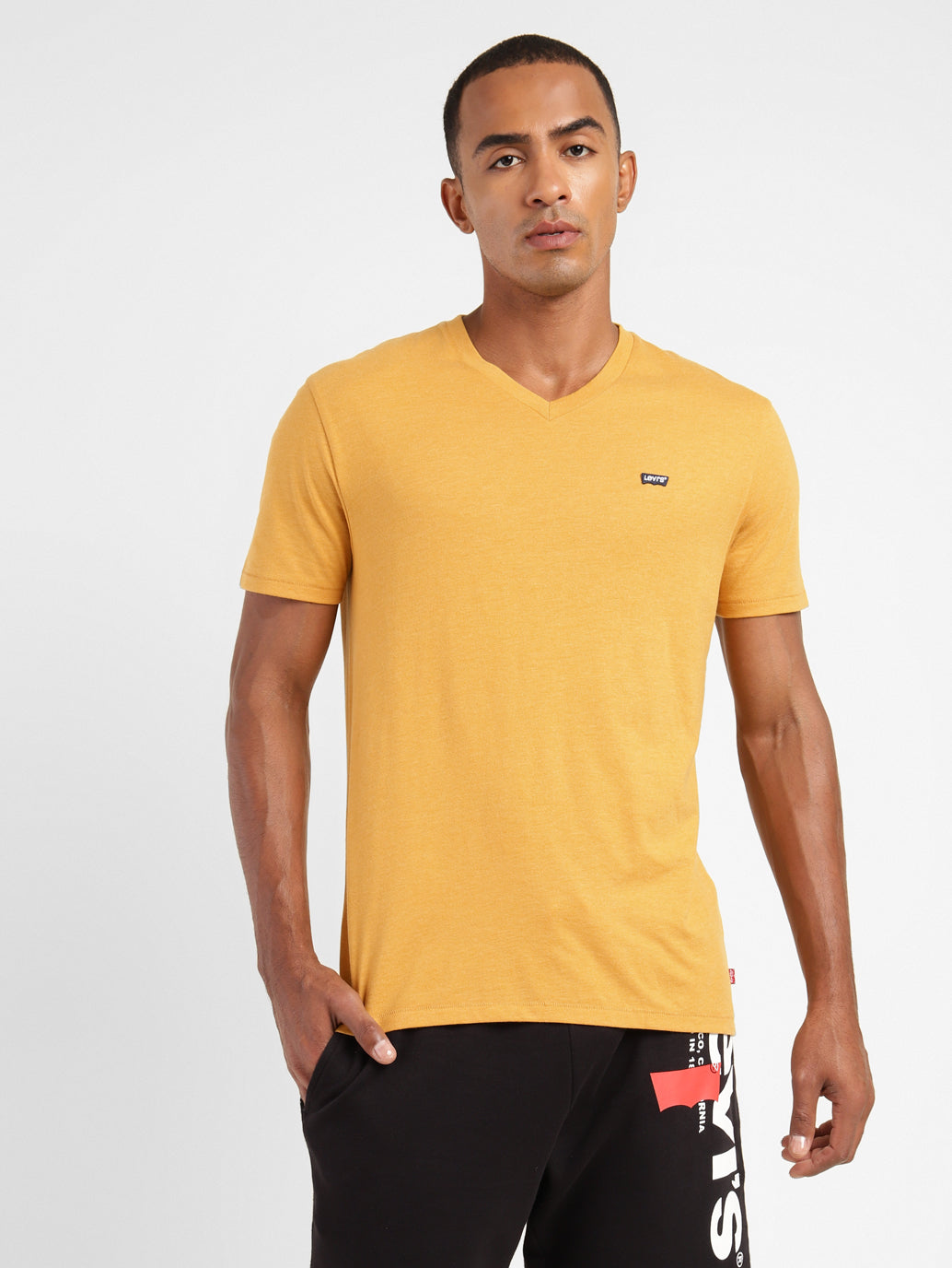 Men s Solid V Neck T shirt Levis India Store