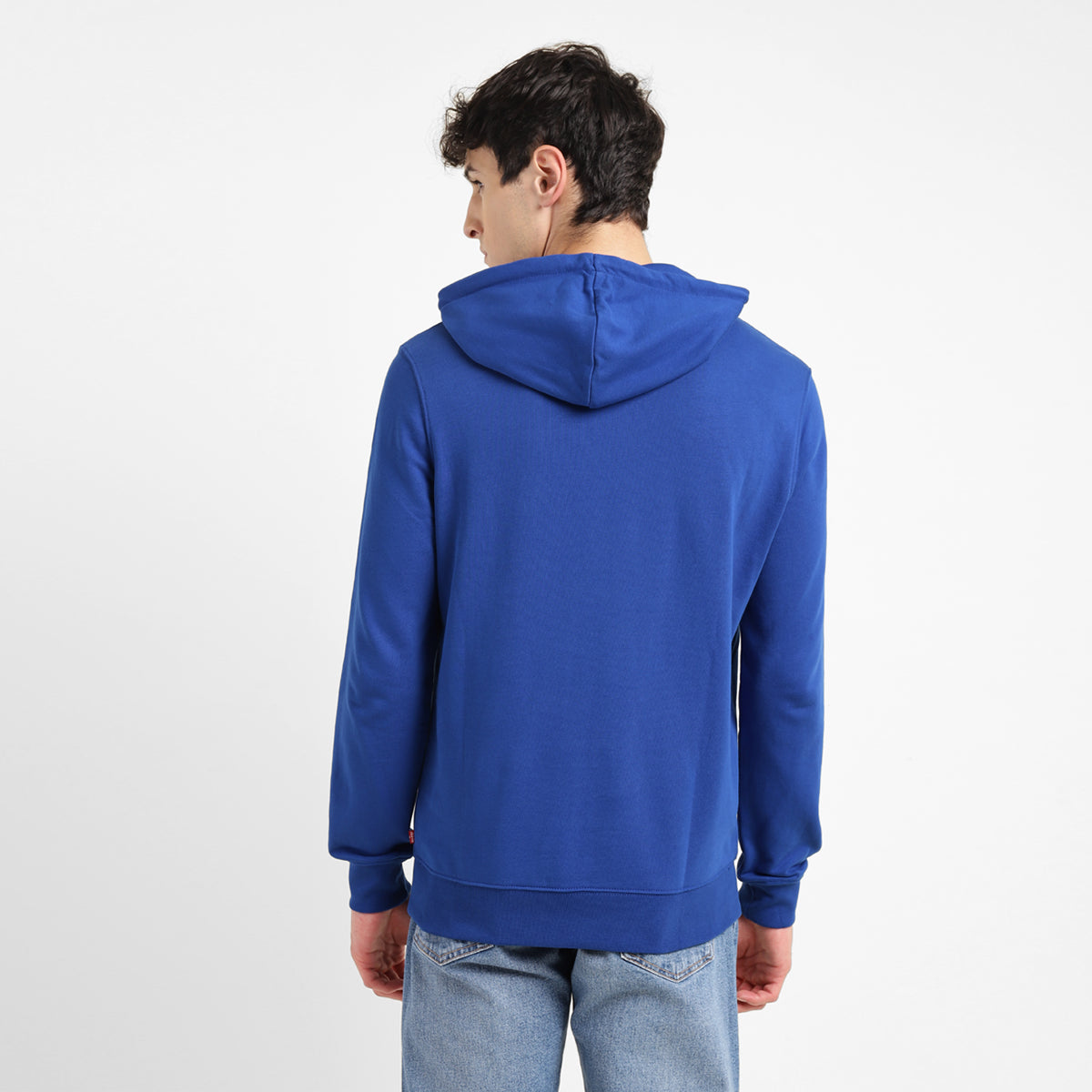 Men's Brand Logo Blue Hooded Sweatshirt - Main Image