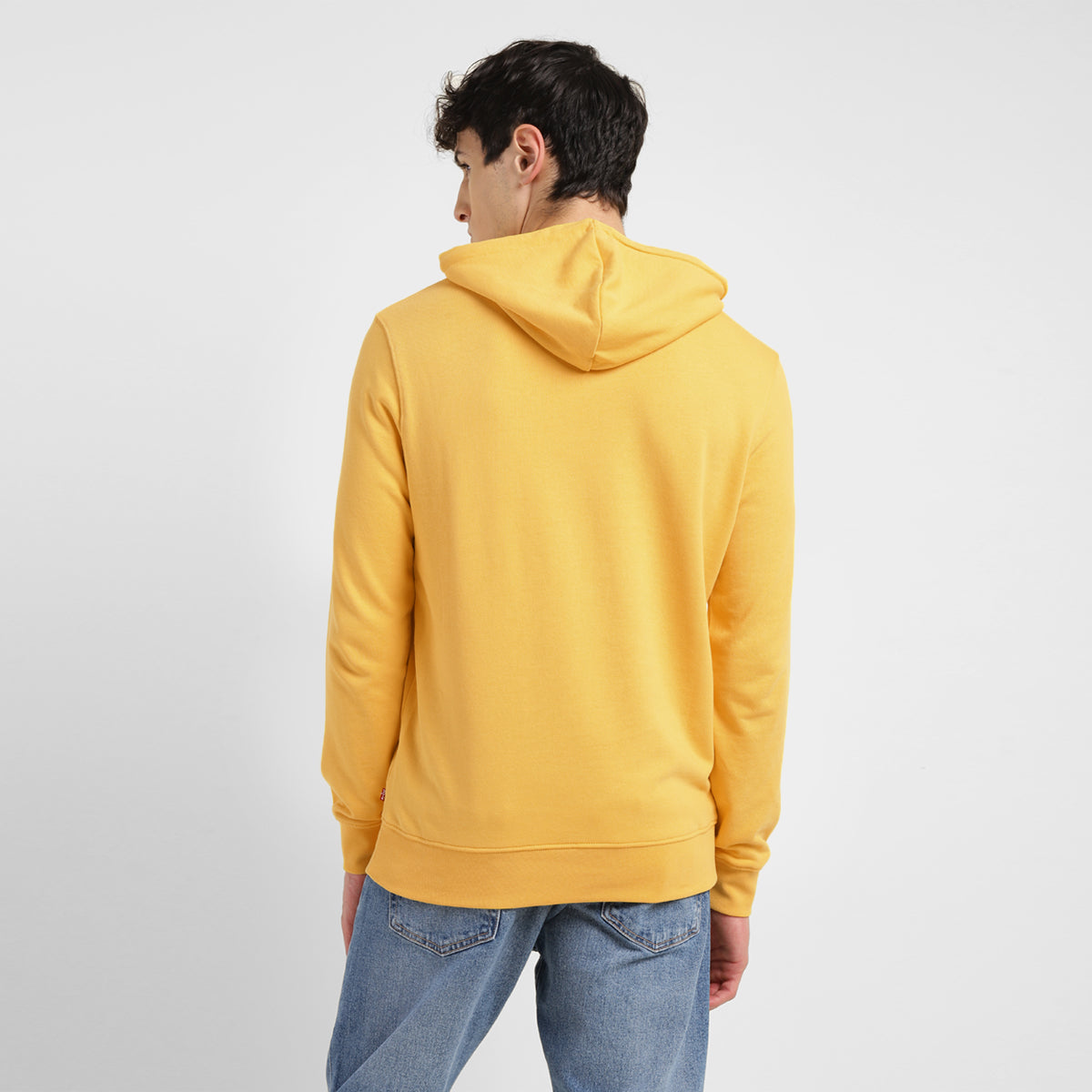 Men's Brand Logo Yellow Hooded Sweatshirt