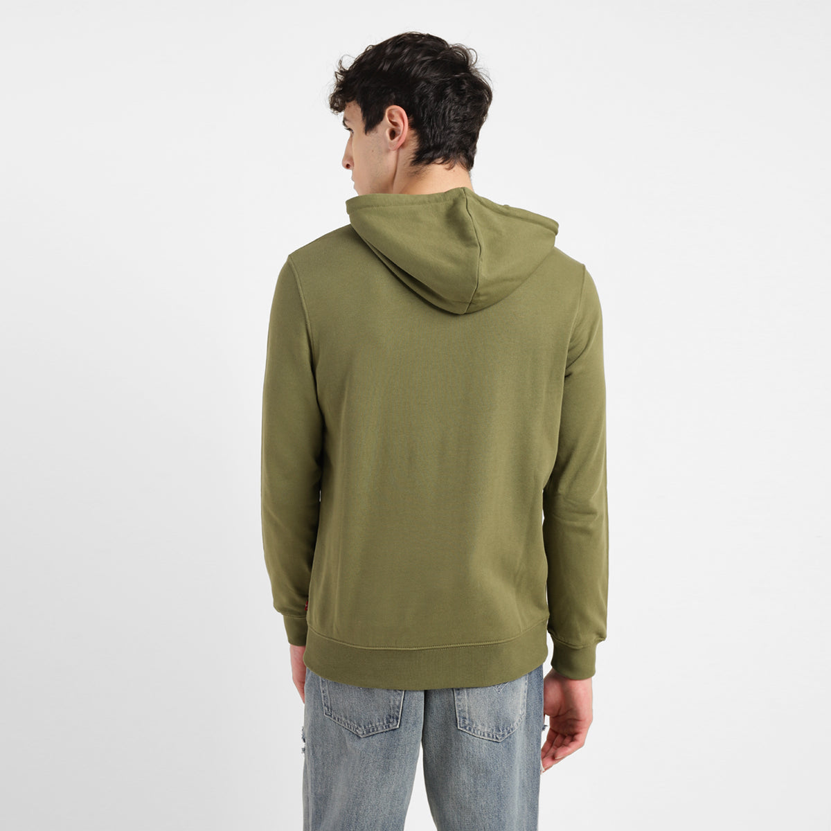 Men's Graphic Print Green Hooded Sweatshirt