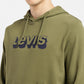 Men's Graphic Print Green Hooded Sweatshirt