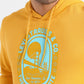 Men's Graphic Print Hooded Sweatshirt Yellow