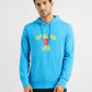 Men's Printed Hooded Sweatshirt Blue