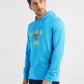 Men's Printed Hooded Sweatshirt Blue