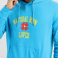 Men's Printed Hooded Sweatshirt Blue