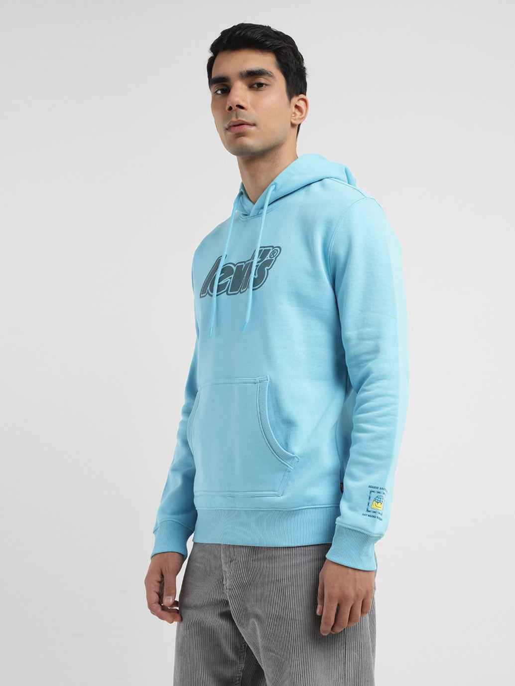 Men's Solid Blue Hooded Sweatshirt – Levis India Store