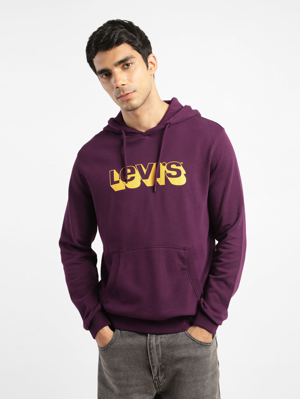 Men's Graphic Print Hooded Sweatshirt - Main Image