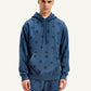 Men's Printed Navy Hooded Sweatshirt