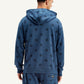 Men's Printed Navy Hooded Sweatshirt