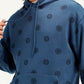 Men's Printed Navy Hooded Sweatshirt