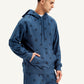 Men's Printed Navy Hooded Sweatshirt