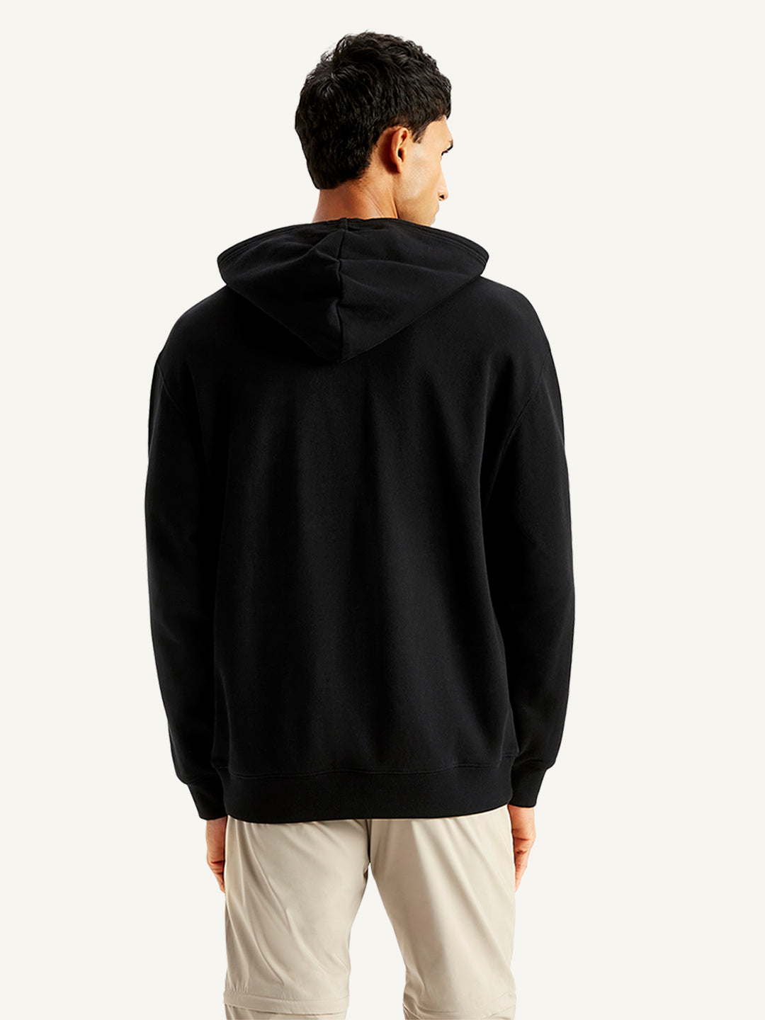 Men's Solid Black Crew Neck Sweatshirt