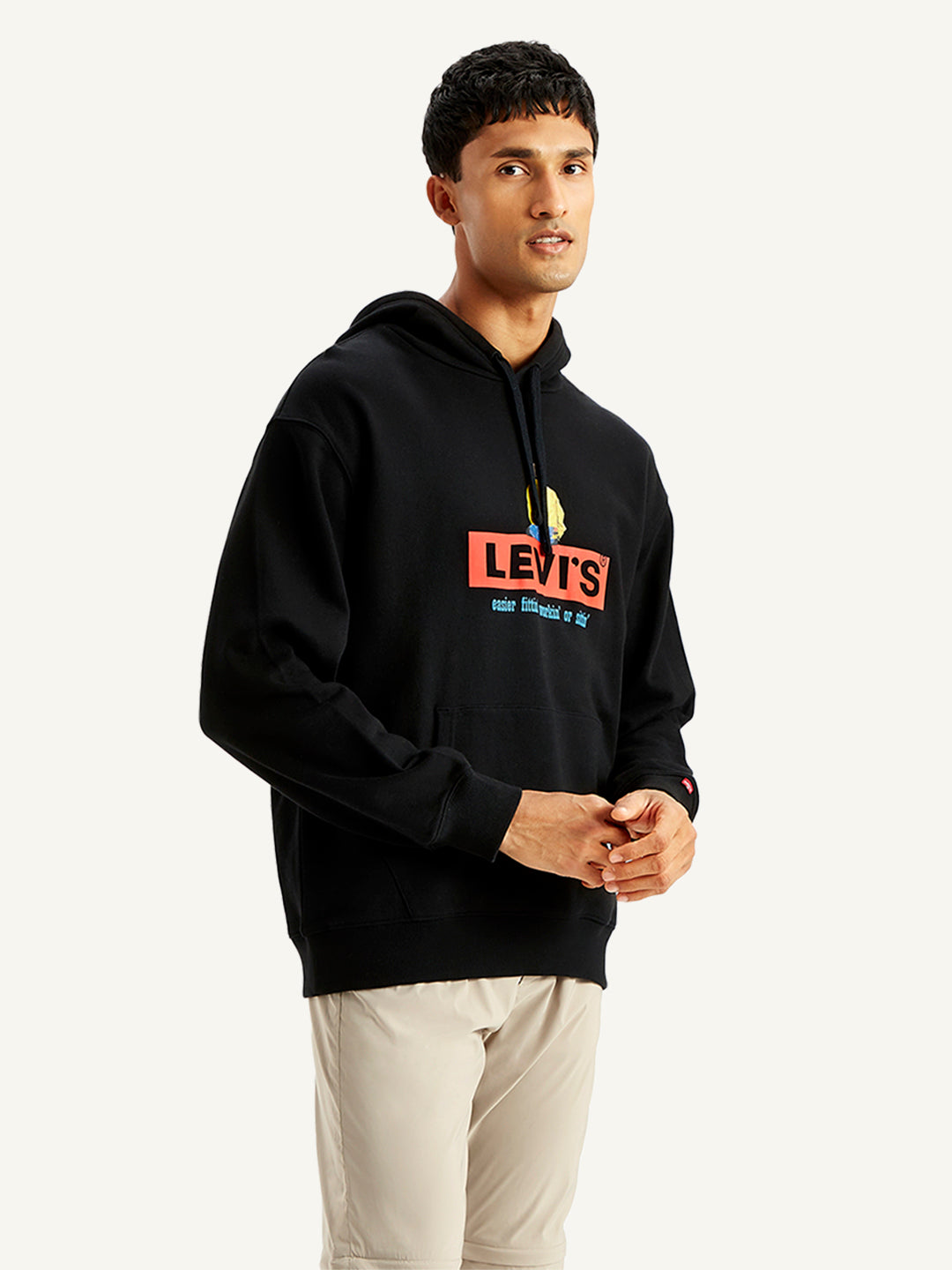 Men's Solid Black Crew Neck Sweatshirt