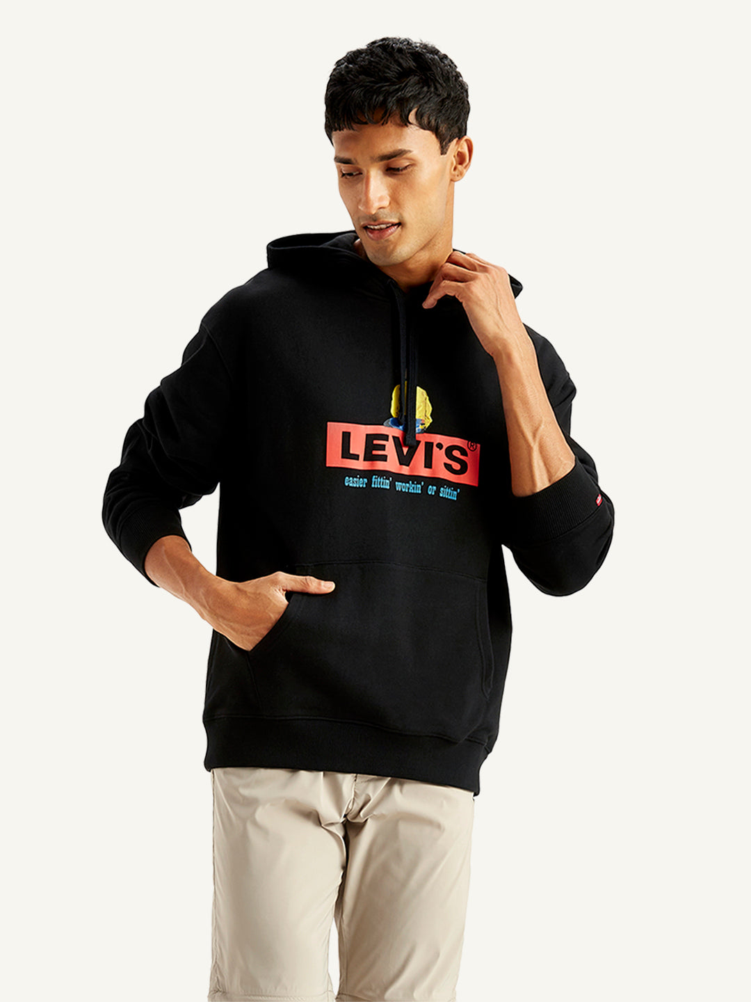 Men's Solid Black Crew Neck Sweatshirt