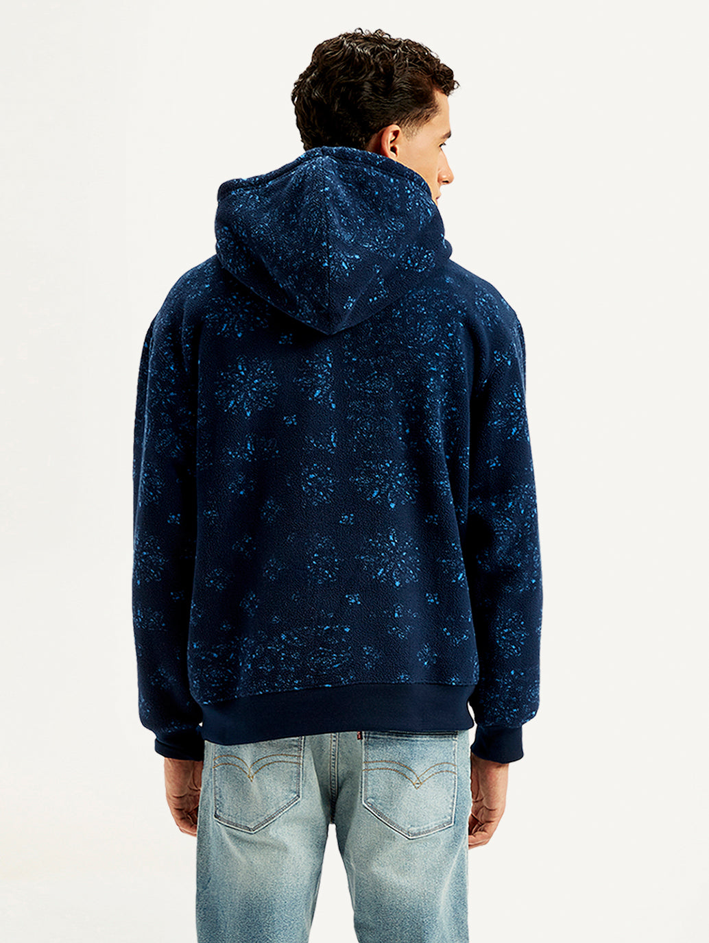 Men's Printed Navy Crew Neck Sweatshirt - 1c72dfc2-7b45-4a20-84dd-207cee6669c3 View