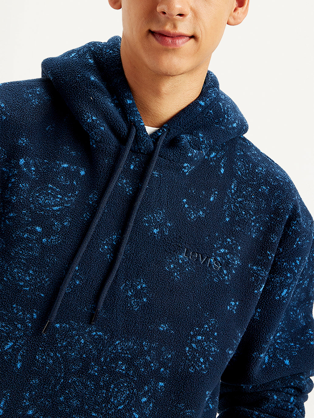 Men's Printed Navy Crew Neck Sweatshirt - 1af62fa5-42e2-476f-bd7c-1f3097a1f8cc View