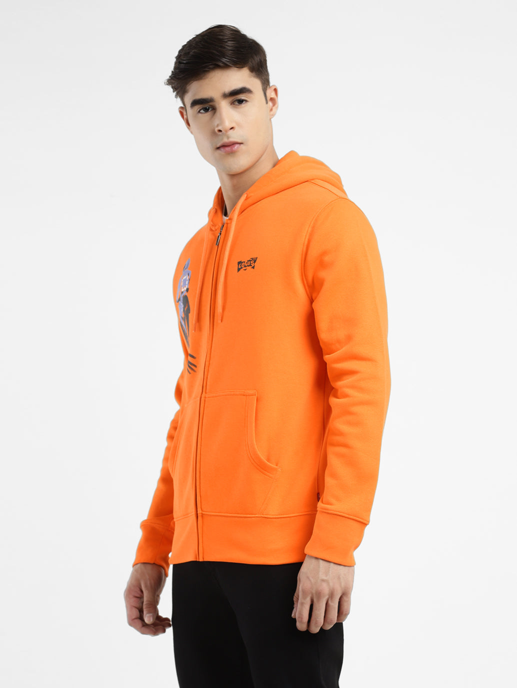 Orange nike zip store up hoodie