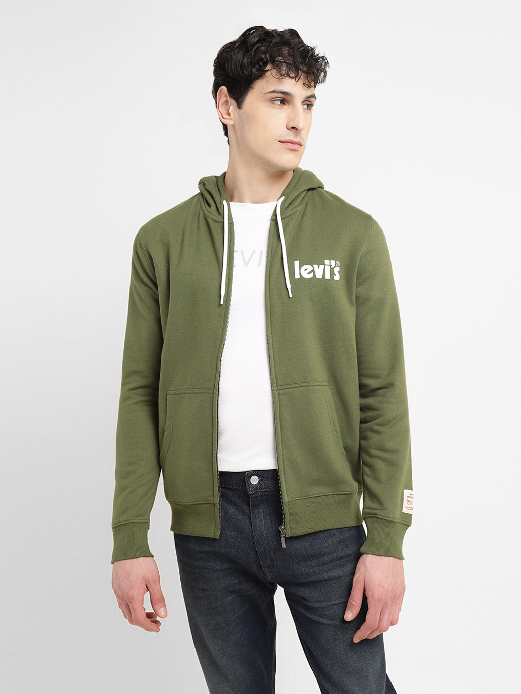 Men's Solid Green Hooded Sweatshirt