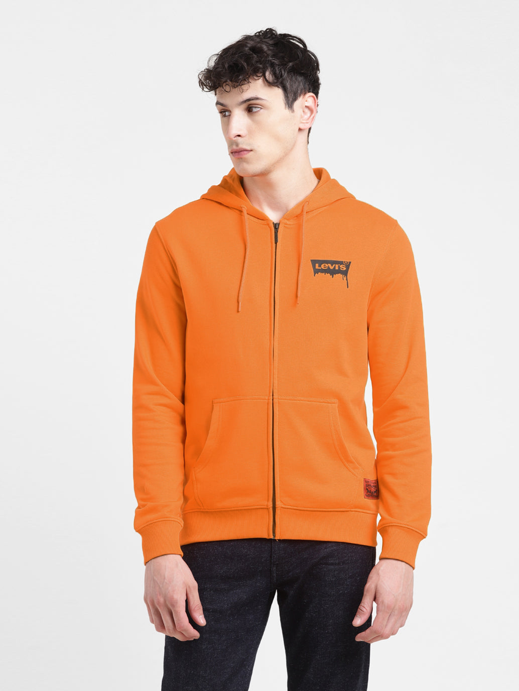 Orange pullover cheap hoodie men's