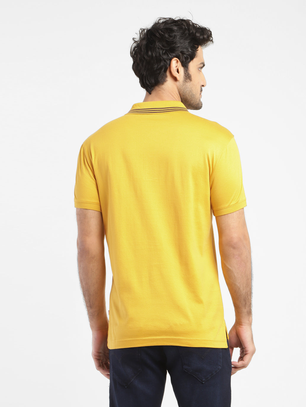 Men's Solid Polo T-shirt Yellow