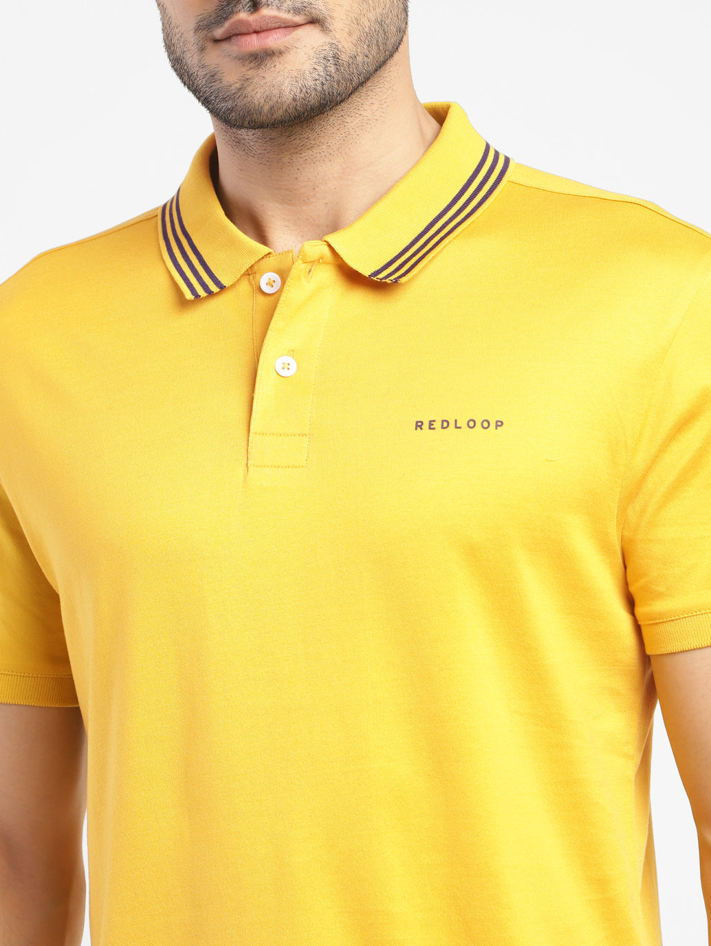 Men's Solid Polo T-shirt Yellow