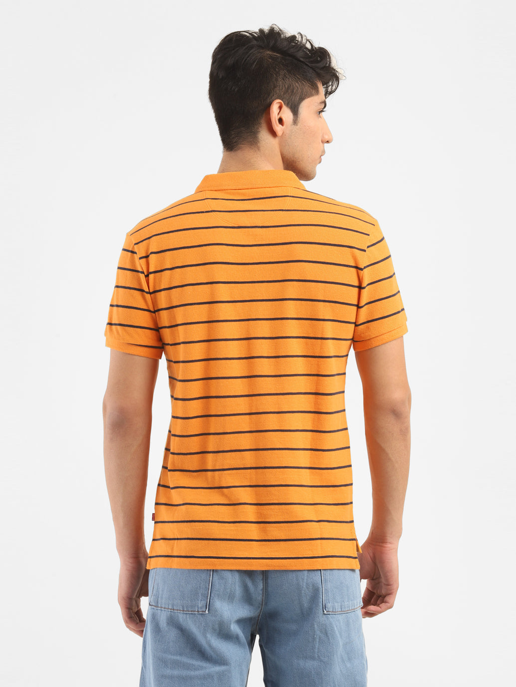 Men's Striped Polo Collar T-Shirt