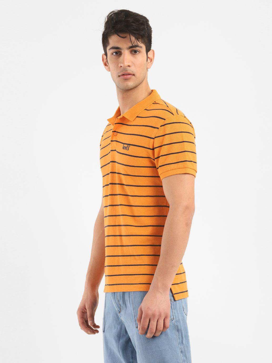 Men's Striped Polo Collar T-Shirt