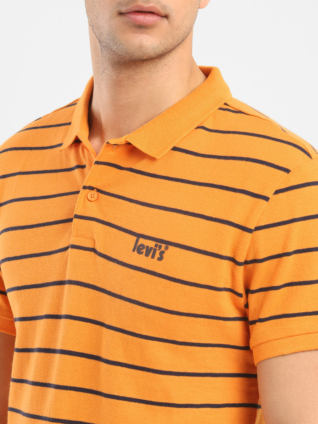 Men's Striped Polo Collar T-Shirt