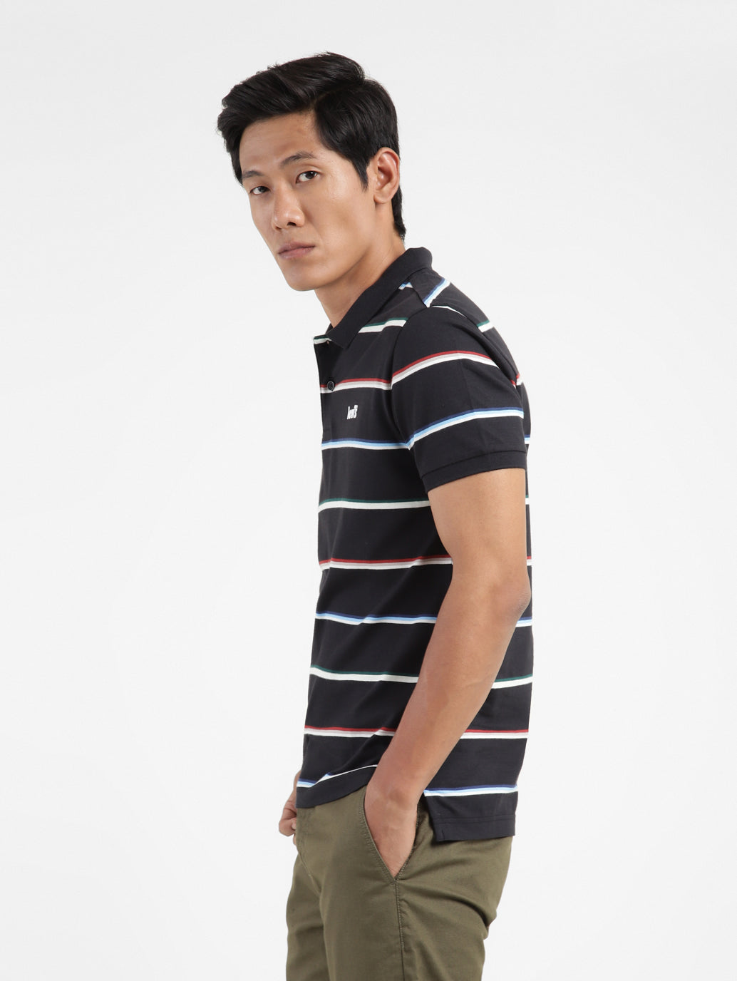 Men's Striped Polo T-shirt